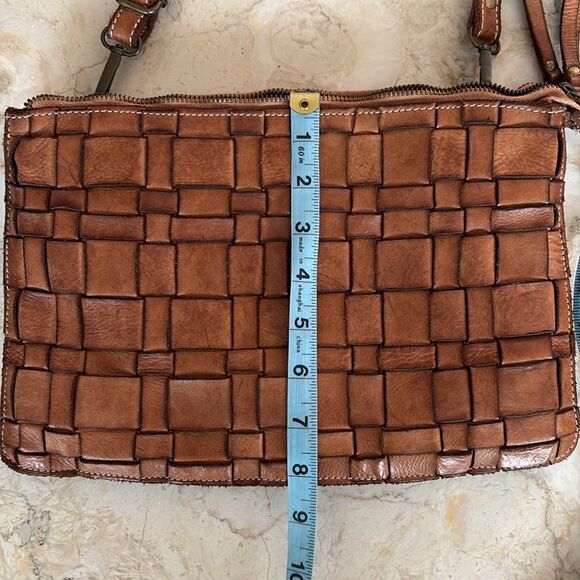 Constanza Rota Woven Leather Convertible Shoulder Bag Made in Italy - Picture 15 of 16